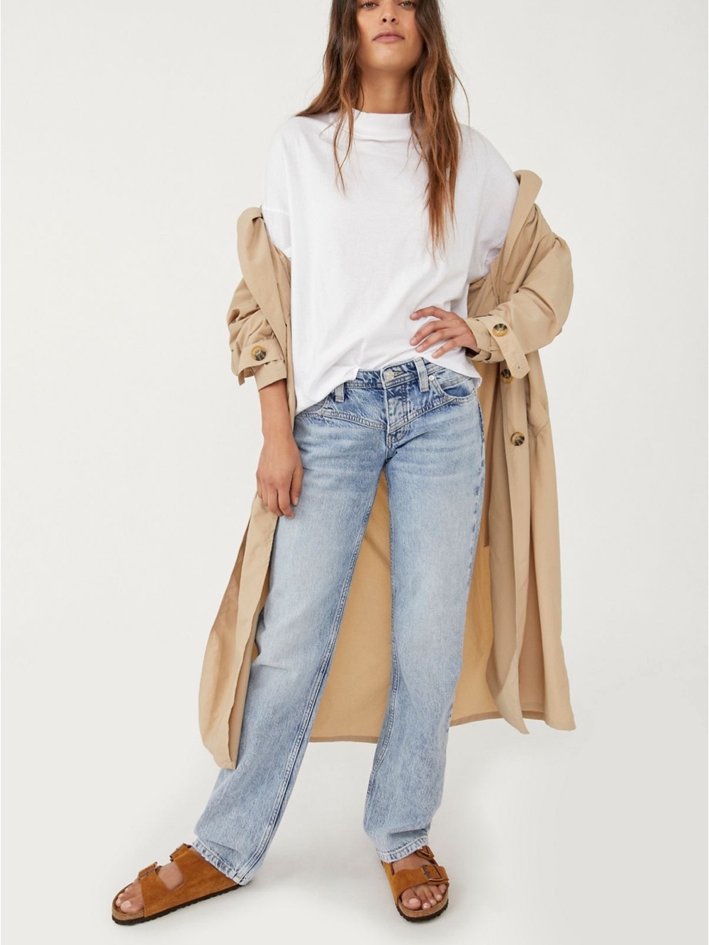 We The Free Light Blue Straight-Leg Jeans